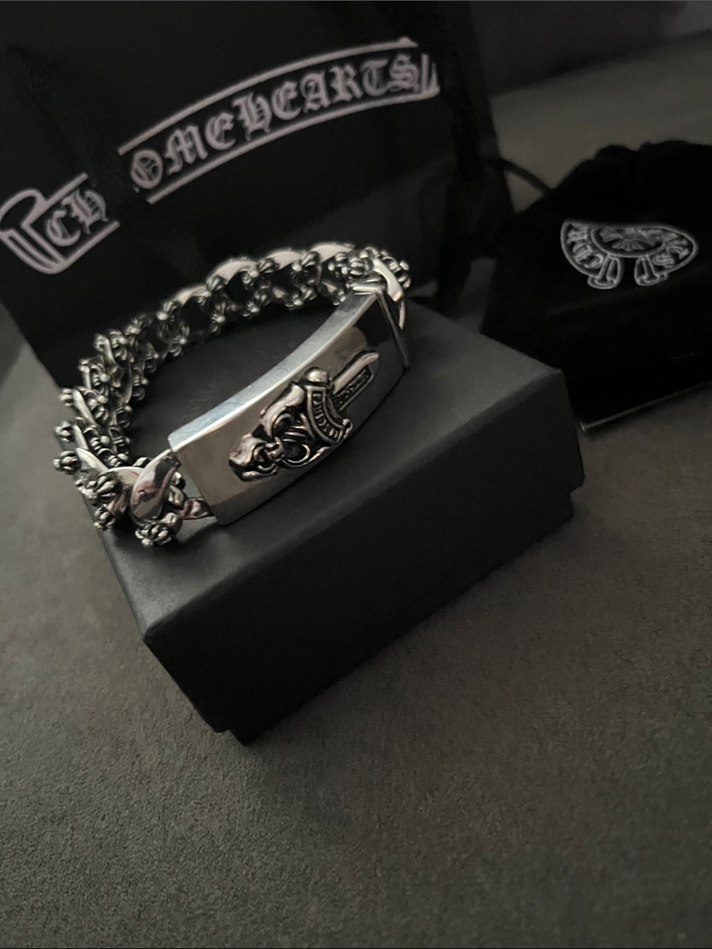 Chrome Hearts Silver Gothic Sword ID Bracelet
